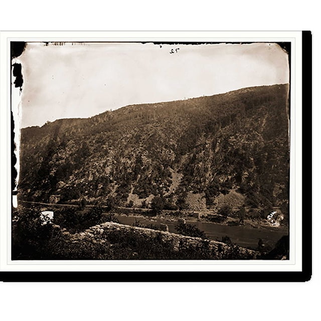 Historic Print, Harpers Ferry West Virginia. View of Loudoun Heights