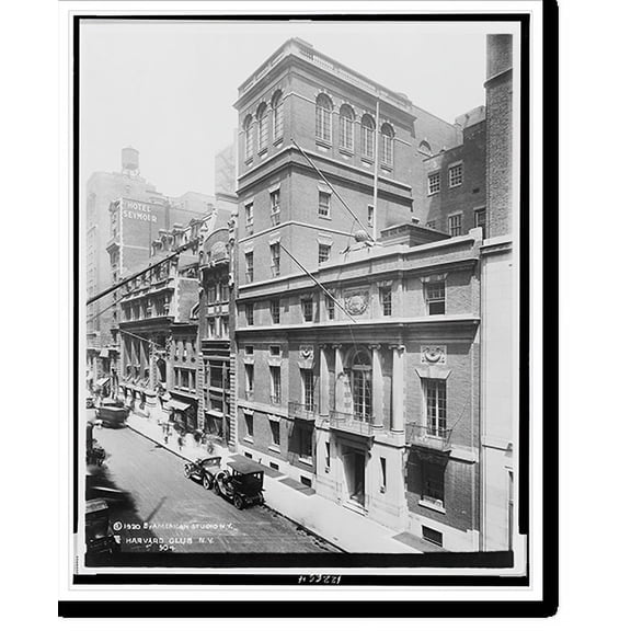 Historic Print, Harvard Club, N.Y., 16" x 20"