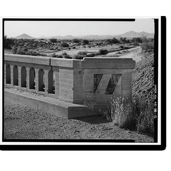 Historic Print, Hassayampa Bridge, Spanning Hassayampa River at old U.S. Highway 80, Arlington vicinity, Maricopa County, AZ - 15, 16" x 20"