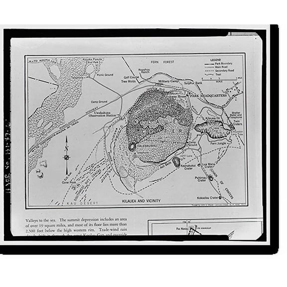 Historic Print, Hawaii Volcanoes National Park Roads, Volcano vicinity, Hawaii County, HI - 6, 16" x 20"