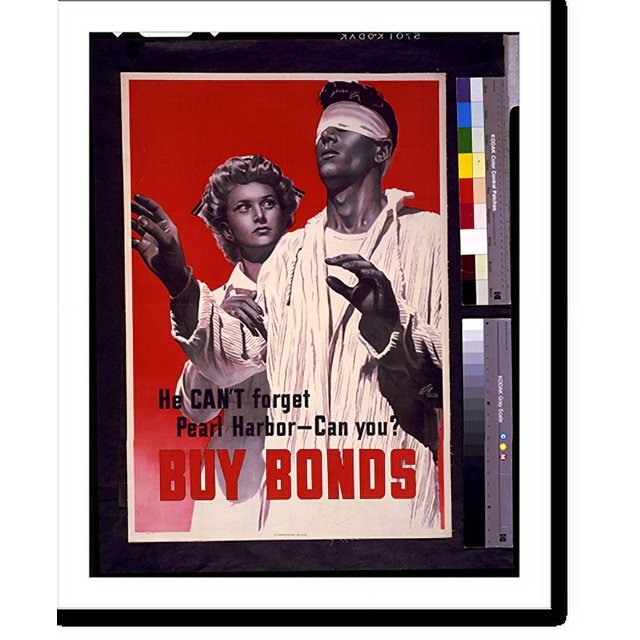 Historic Print, He can't Pearl Harbor can you? Buy bonds.Alex