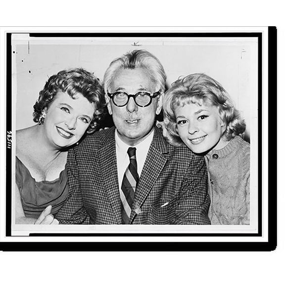 Historic Print, [Head-and-shoulders portrait of Peggy Cass, James Thurber, and Joan Anderson].World Telegram & Sun photo by Ed Ford., 16" x 20"