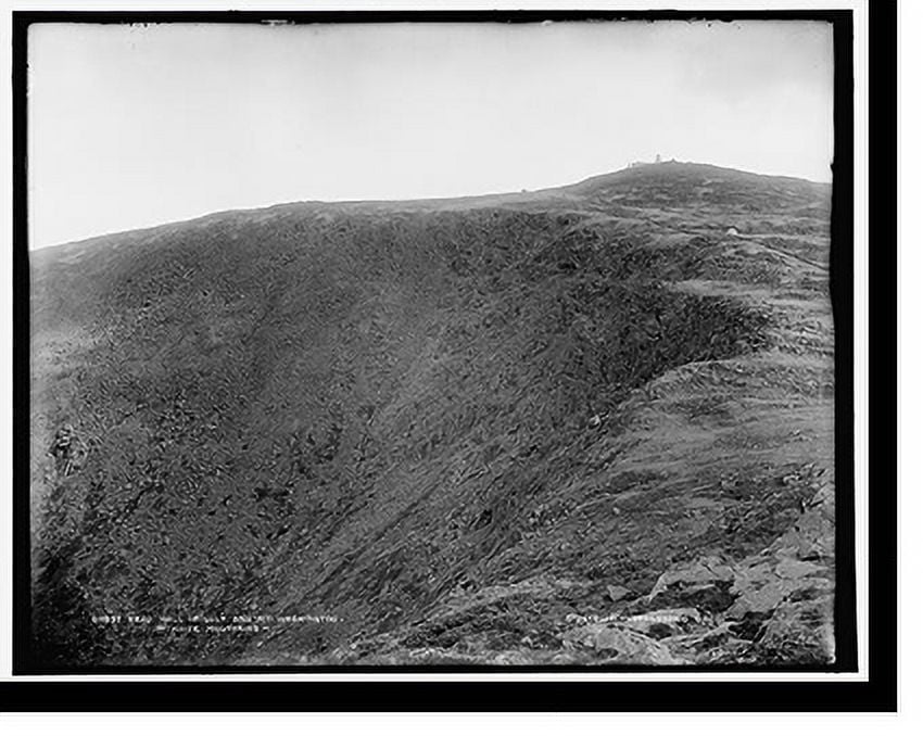 Historic Print, Head wall of gulf and Mt. Washington, White Mountains