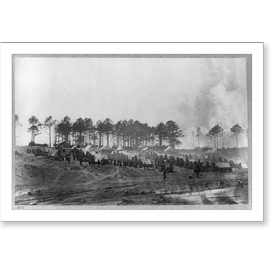 Historic Print, Headquarters, Army of Potomac. Brandy Station, April 1864. Camp of Provost Guard. 114th Pennsylvania Infantry, 16" x 20"