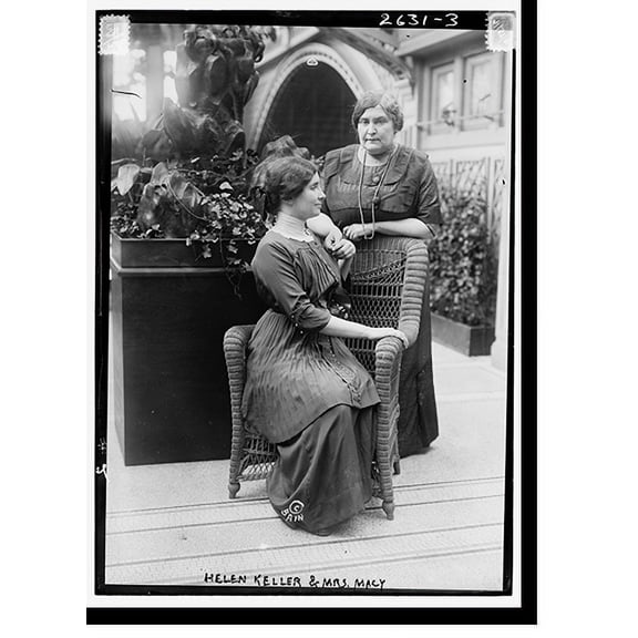 Historic Print, Helen Keller and Mrs. Macy, 16" x 20"