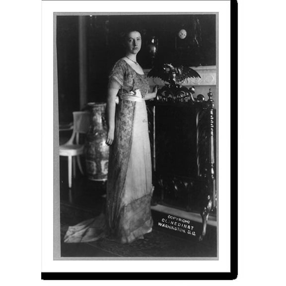 Historic Print, [Helen Taft, full-length portrait, standing by fireplace, facing right], 18" x 24"