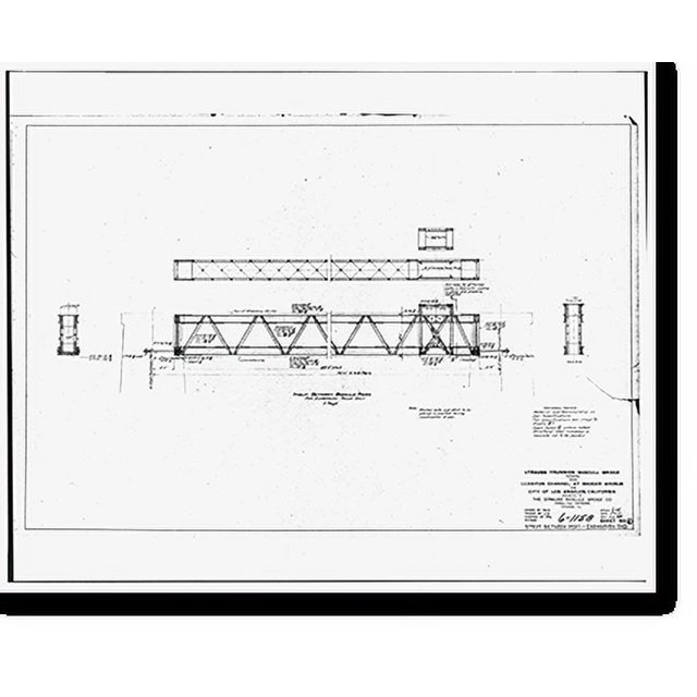 Historic Print, Henry Ford Bridge, Spanning Cerritos Channel, Los
