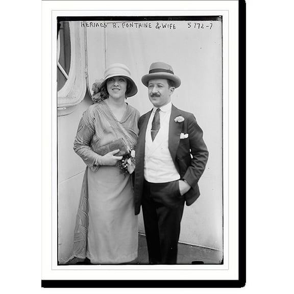 Historic Print, Hermes R. Fontaine and wife, 16" x 20"