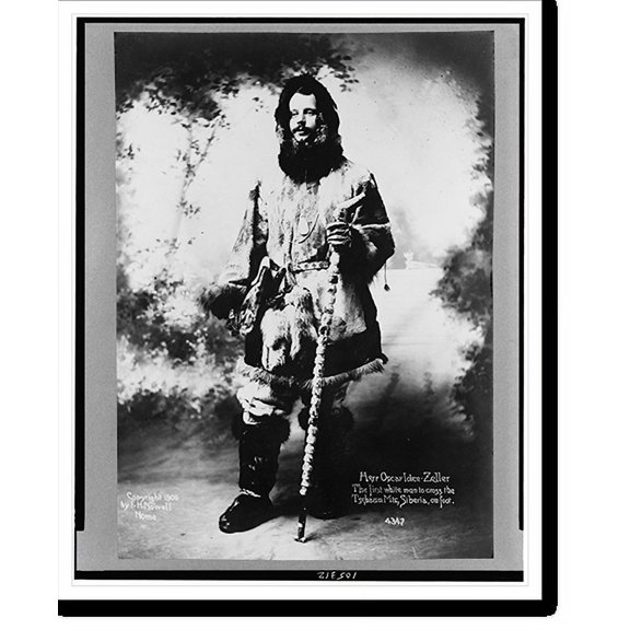 Historic Print, Herr Oscar Iden-Zeller, the first white man to cross the Tschaun Mts., Siberia, on footHerr Oskar Iden-Zeller, the first white man to cross the Tschaun Mts., Siberia, on...18" x 24"