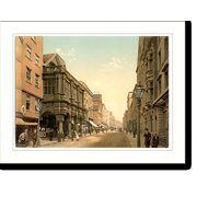 Historic Print, High Street Exeter England, 16" x 20"