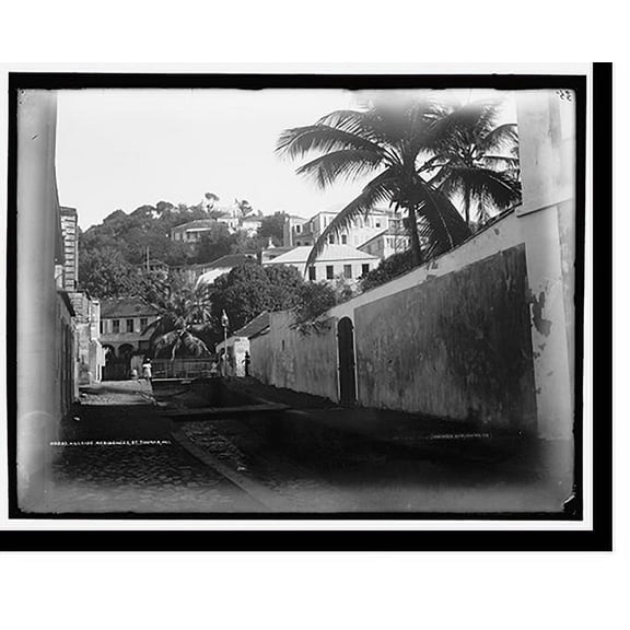 Historic Print, Hillside residences, St. Thomas, W.I., 16" x 20"