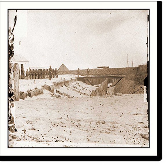 Historic Print, Hilton Head S.C. Rear view of Fort Walker, 18" x 24"