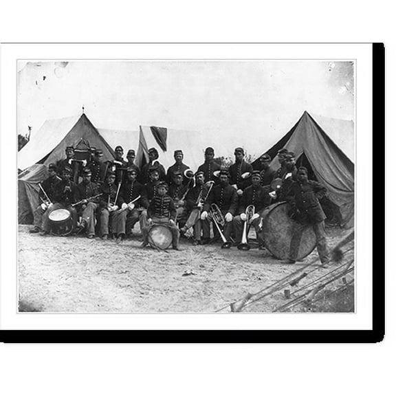 Historic Print, Hilton Head, S.C., c. Feb. 28, 1862. Band of 3rd New Hampshire Infantry, 16" x 20"