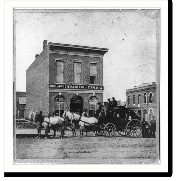 Historic Print, Holladay's Overland [Mail & Express Co.] Stage Office, 16" x 20"