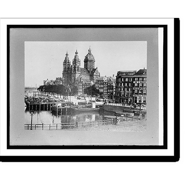 Historic Print, Holland. Church of St. Nicholas, Amsterdam, 16" x 20