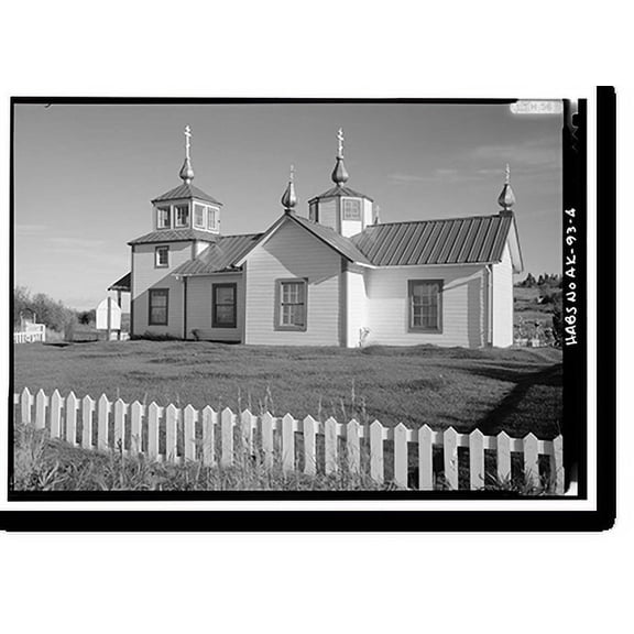 Historic Print, Holy Transfiguration of Our Lord Russian Orthodox Church, Ninilchik, Kenai Peninsula Borough, AK - 4, 16" x 20"