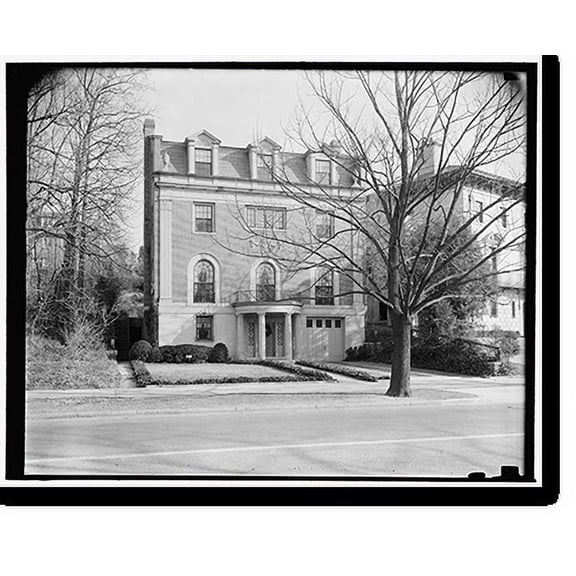 Historic Print, Home of Senator Robert A. Taft. Washington, D.C., Dec. 26. An exterior view of the Washington home of Senator Robert A. Taft, Republican from Ohio, 18" x 24"