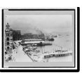 Historic Print, Hong Kong. Waterfront scene, 16" x 20"