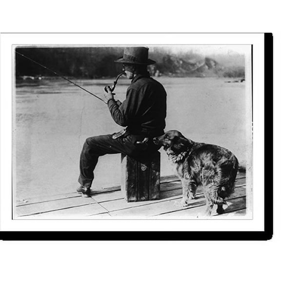 Historic Print, [Hooch Hound, a dog trained to detect liquor (as suggested to Commissioner Haynes by a prohibition agent in Colorado), sniffs at flask in back pocket of man, seated, fis…16" x 20"
