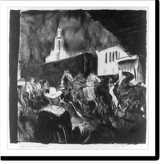 Historic Print, Horse auction Chicago stockyards, 16" x 20"