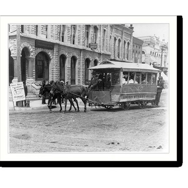 Historic Print, [Horsedrawn trolley on street in Winfield, Kansas], 16