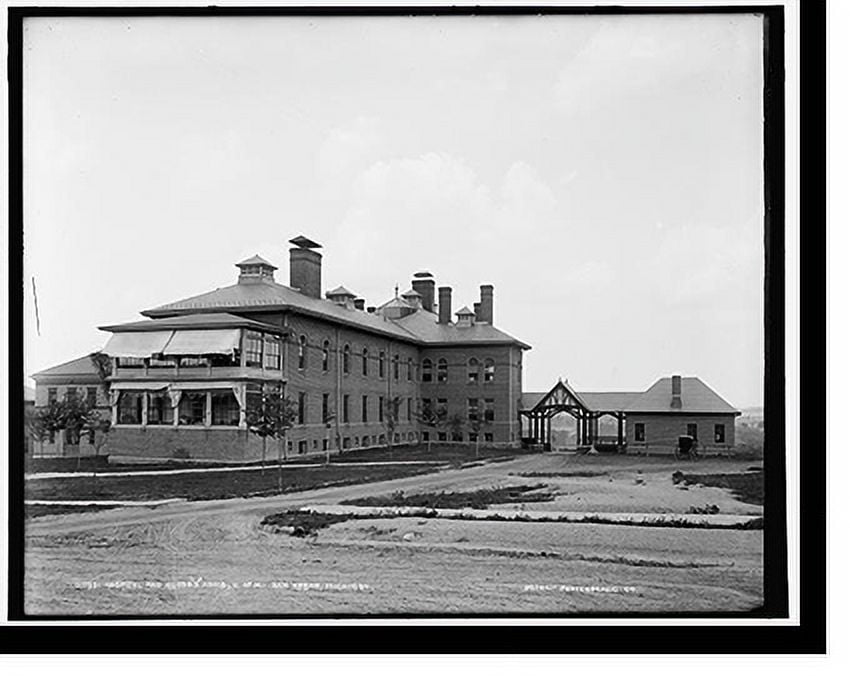 Historic Print, Hospital and nurses' home, U. of M., Ann Arbor