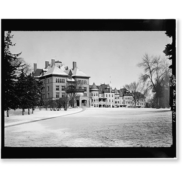 Historic Print, Hospital for the Insane, Main Building, West Main