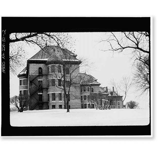Historic Print, Hospital for the Insane, Main Building, West Main