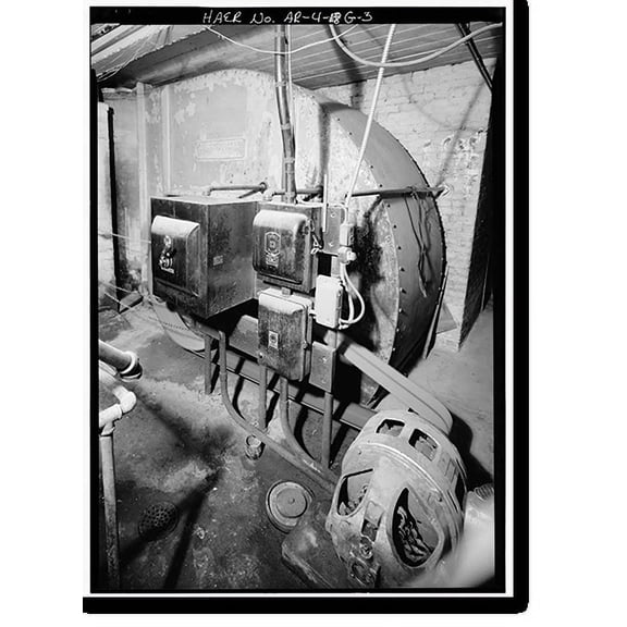 Historic Print, Hot Springs National Park, Bathhouse Row, Buckstaff Bathhouse: Mechanical & Piping Systems, State Highway 7, 1 Mile North of U.S. Highway 70, Hot Springs, Garland County...18" x 24"