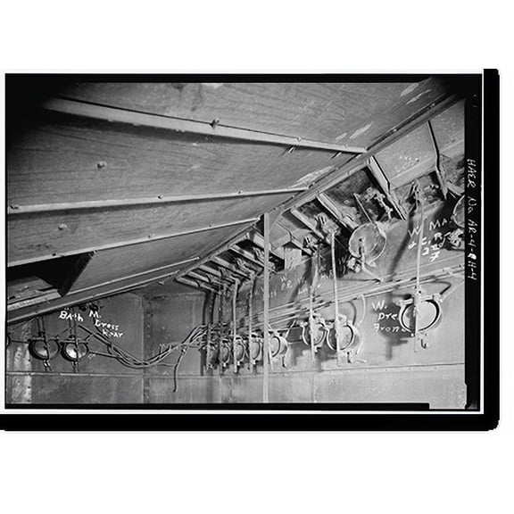 Historic Print, Hot Springs National Park, Bathhouse Row, Lamar Bathhouse: Mechanical & Piping Systems, State Highway 7, 1 mile north of U.S. Highway 70, Hot Springs, Garland County, AR - 4, 16" x 20"