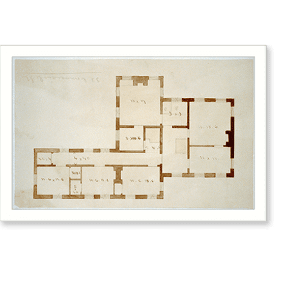 Historic Print, [House, 33 Commercial Street. Floor plan] - 2, 16" x 20"