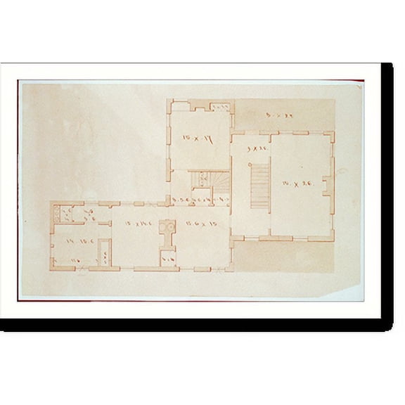 Historic Print, [House, 33 Commercial Street. Floor plan] - 4, 18" x 24"