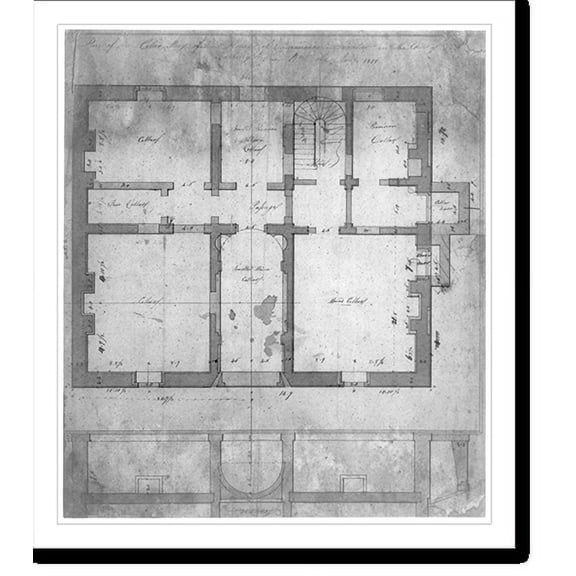 Historic Print, [House (Decatur House") for Commodore Stephen Decatur, 748 Jackson Place, N.W., Washington, D.C. Cellar story plan]", 18" x 24"
