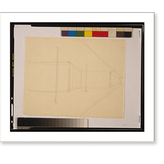 Historic Print, [House (One-bedroom Court House") Sketch perspective]" - 3, 16" x 20"
