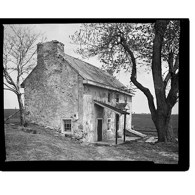 Historic Print, House (Rural Farmhouse), Pleasant Hill Road, Corner