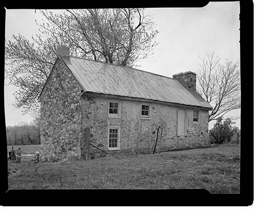 Historic Print, House (Rural Farmhouse), Pleasant Hill Road, Corner