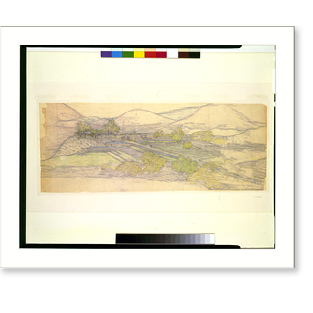 Historic Print, [House and chapel (Desert Dwelling") for Albert M