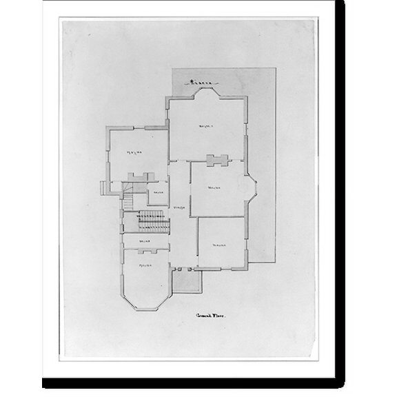 Historic Print, [House with an L-shaped piazza. Ground floor plan] - 2, 16" x 20"