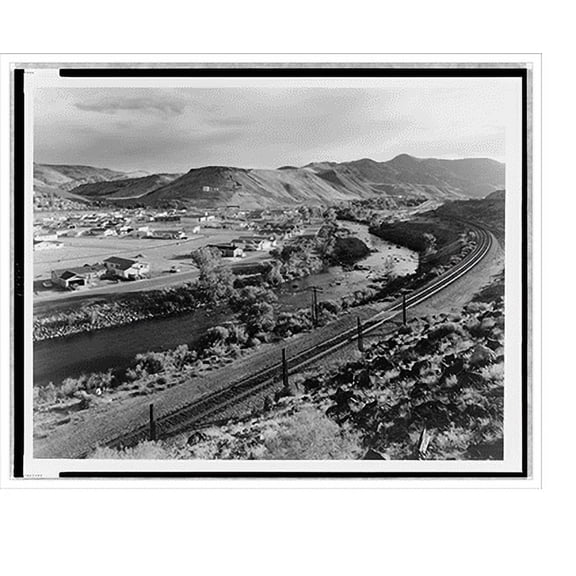 Historic Print, [Houses built on flood plain at sunset, Truckee River, Lockwood, Nevada], 16" x 20"