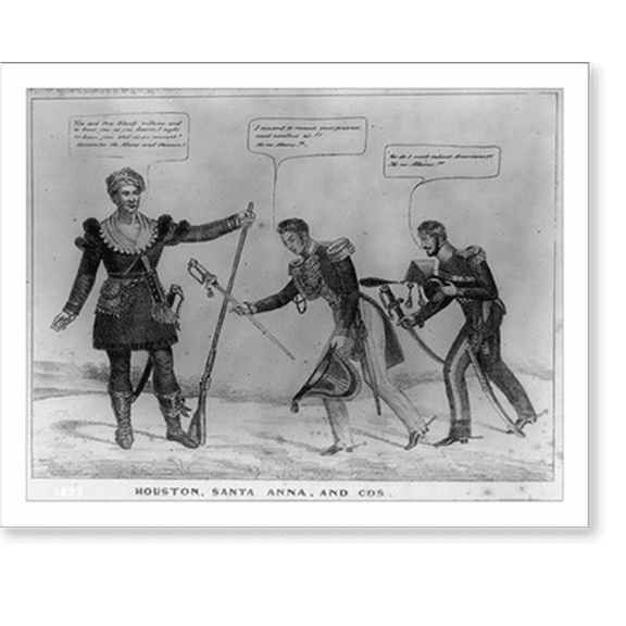 Historic Print, Houston, Santa Anna, and Cos, 18" x 24"
