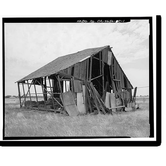 Historic Print, Hudson-Cippa-Wolf Ranch, Hay Barn, Sorento Road, Sacramento, Sacramento County, CA, 16" x 20"