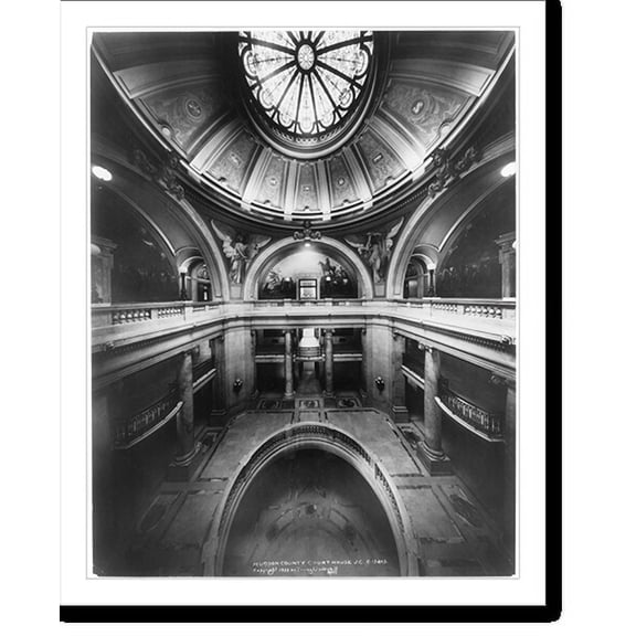 Historic Print, Hudson County Court House, Jersey City, N.J. - 2, 16" x 20"