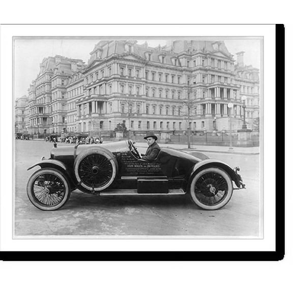 Historic Print, Hudson Super Six racing car in Washington, D.C. [in front of the State, Navy and War Dept.], 16" x 20"