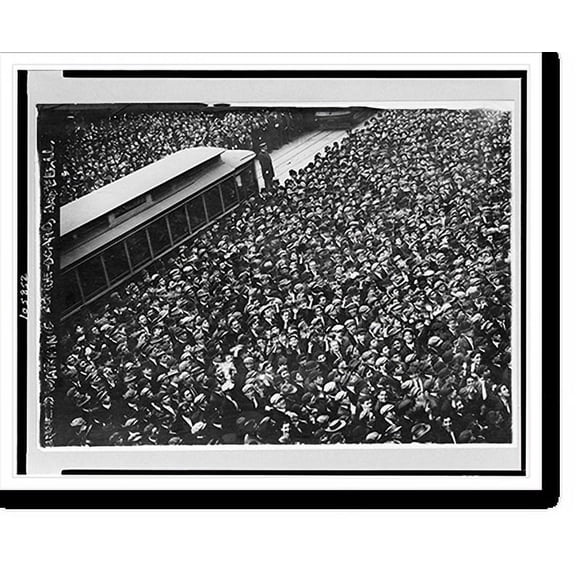 Historic Print, [Huge crowd of baseball fans watching baseball scoreboard during World Series game in New York City], 16" x 20"