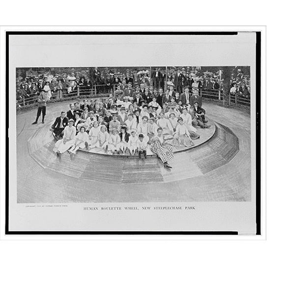 Historic Print, Human roulette wheel, new Steeplechase Park, 18" x 24"