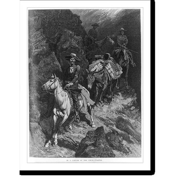 Historic Print, [Hunting trip in Idaho mountains]: In a Canyon of the Coeur D'Alene, 16" x 20"