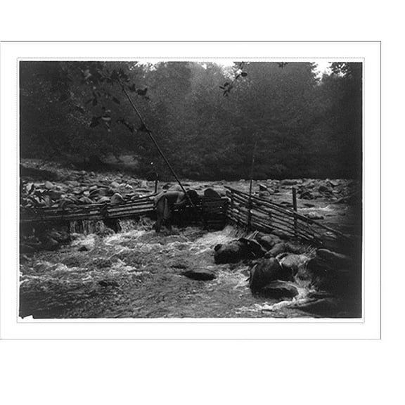 Historic Print, Hupa trout trap, 18" x 24"