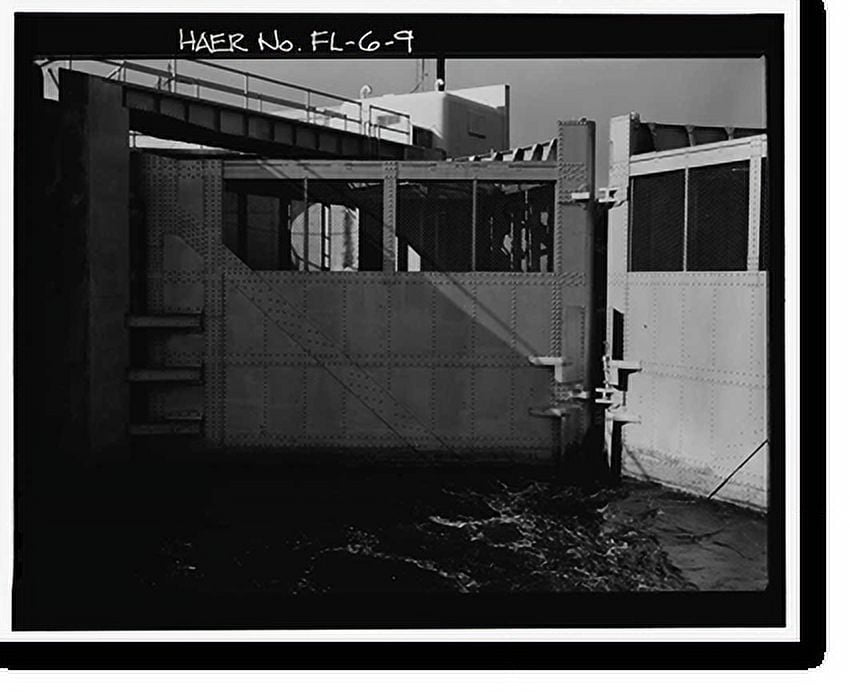 Historic Print, Hurricane Gate Structure 3, Herbert Hoover Dike on Lake