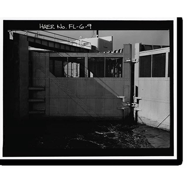 Historic Print, Hurricane Gate Structure 3, Herbert Hoover Dike on Lake