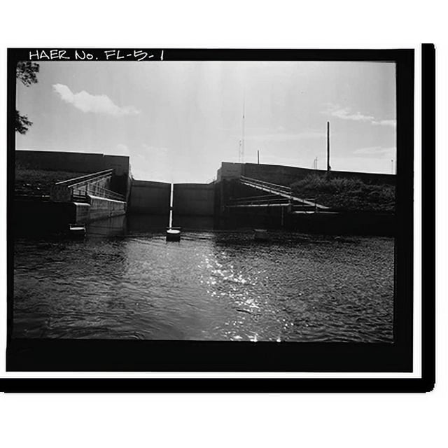 Historic Print, Hurricane Gate Structure 4, Herbert Hoover Dike on Lake